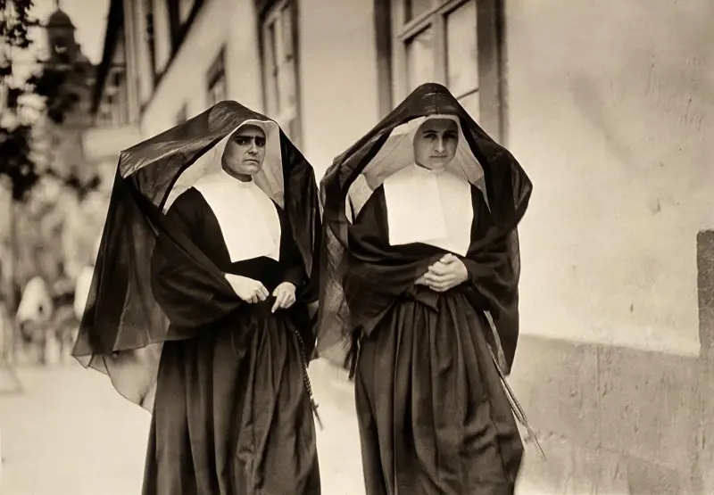 Retrato de dos monjas.