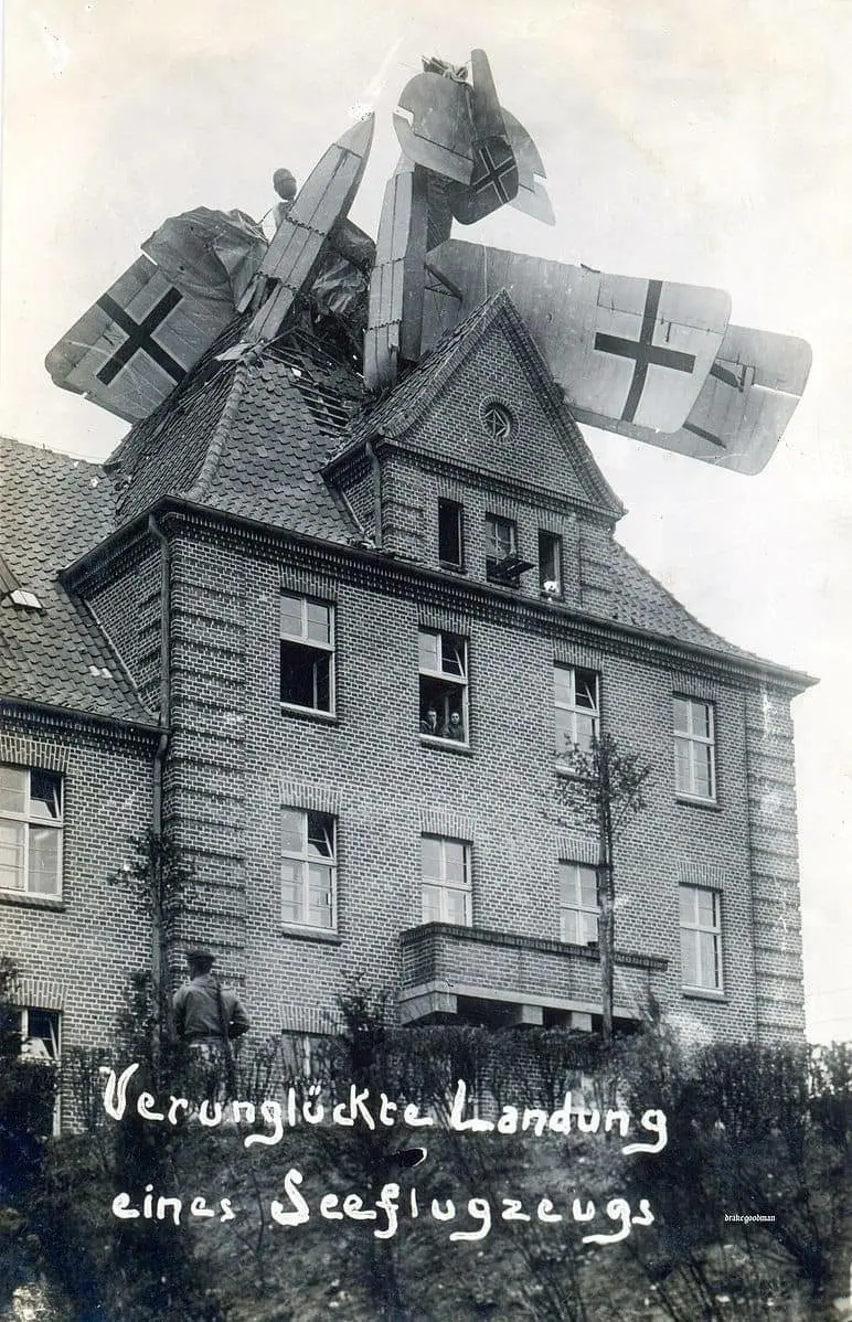 German FF49 Reconnaissance Seaplane on Roof