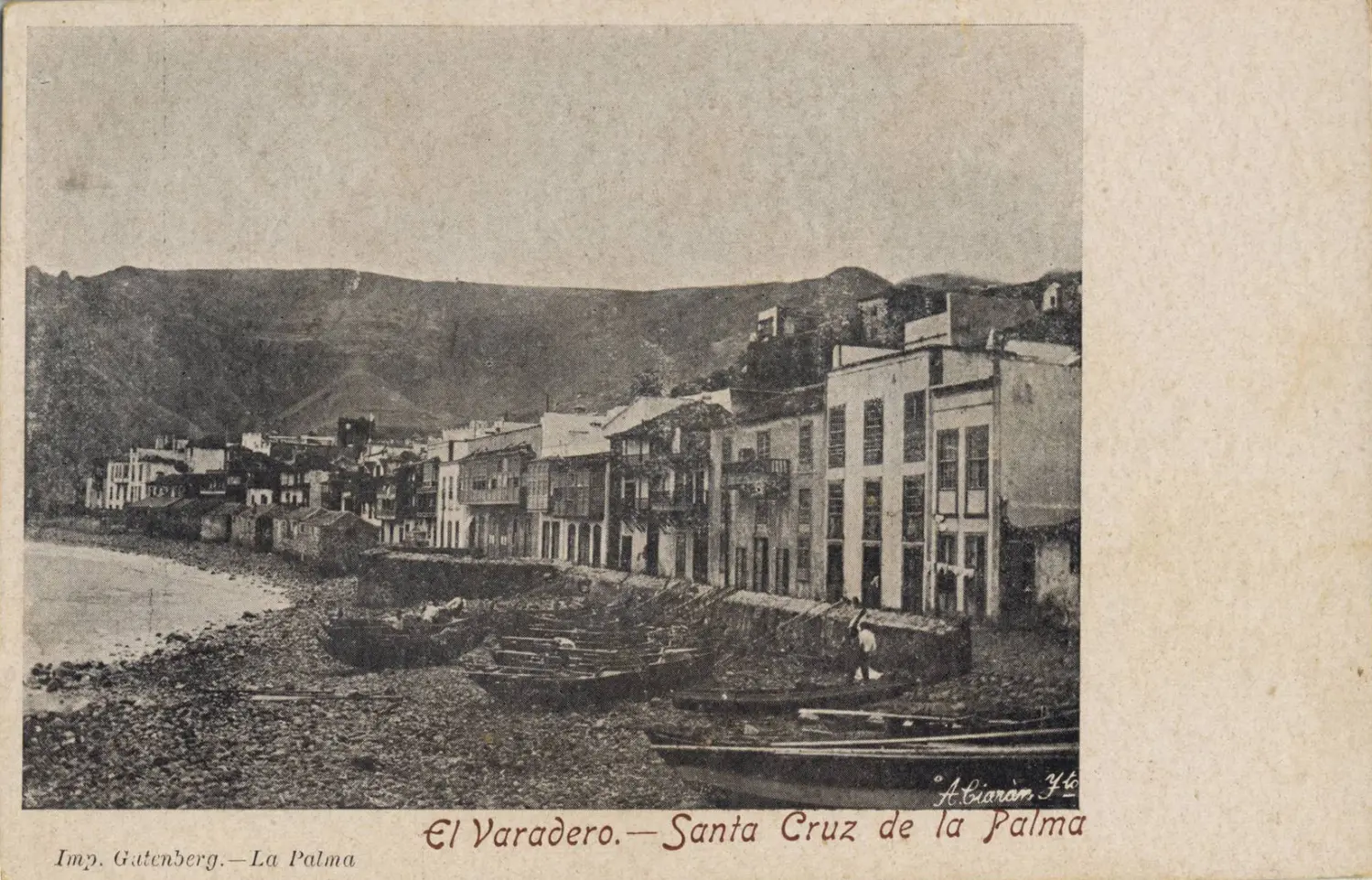 Postal original de Santa Cruz de La Palma