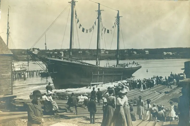 Launching of a Schooner