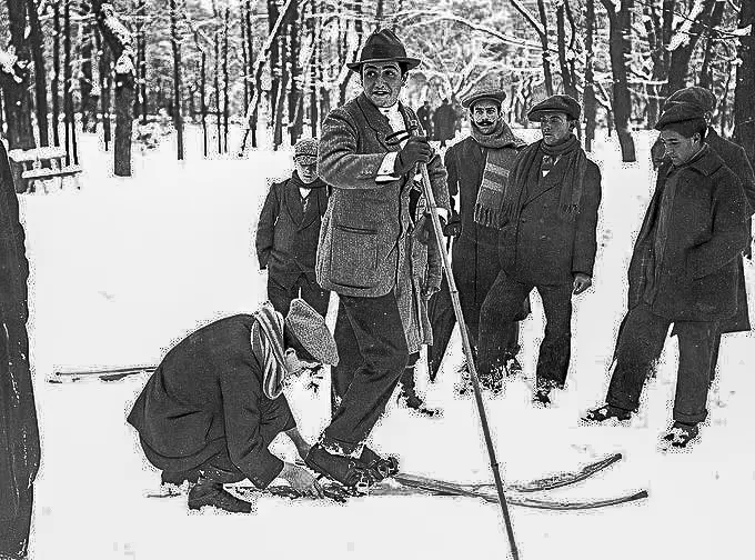 Esquiando en el Parque del Retiro