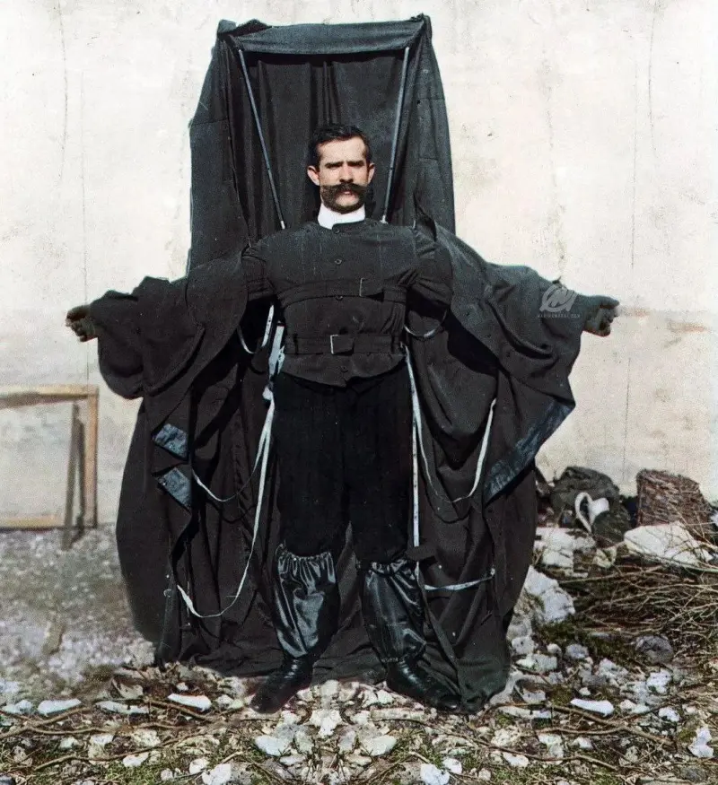 The Jump of Franz Reichelt from the Eiffel Tower