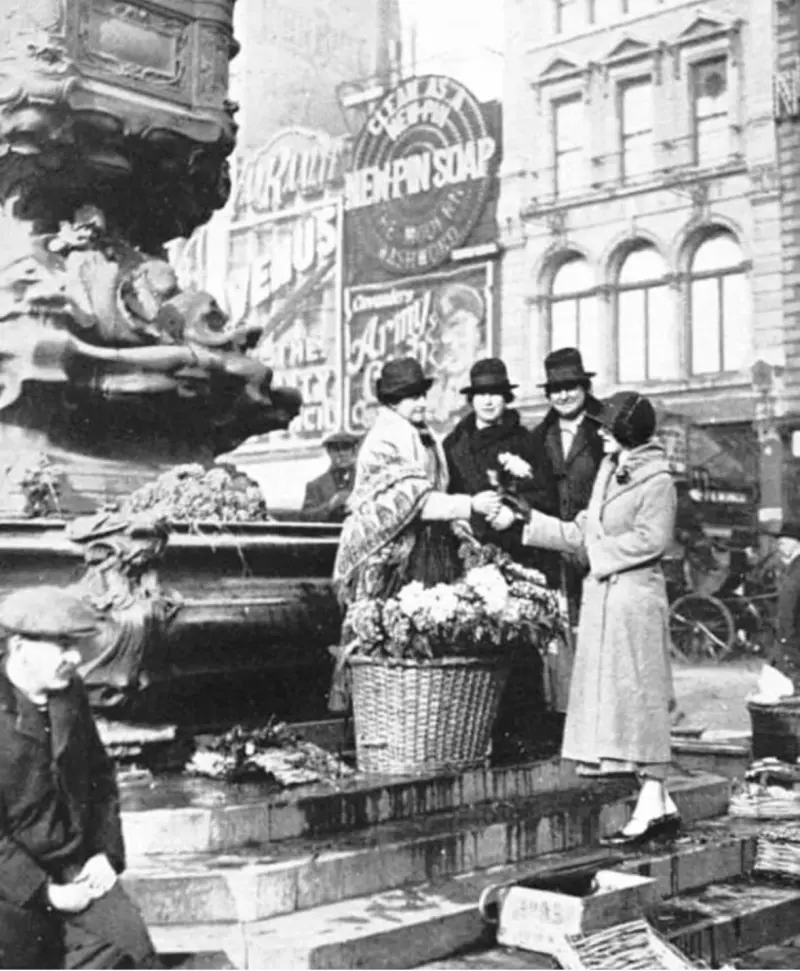 Flower seller at the Eros Statue