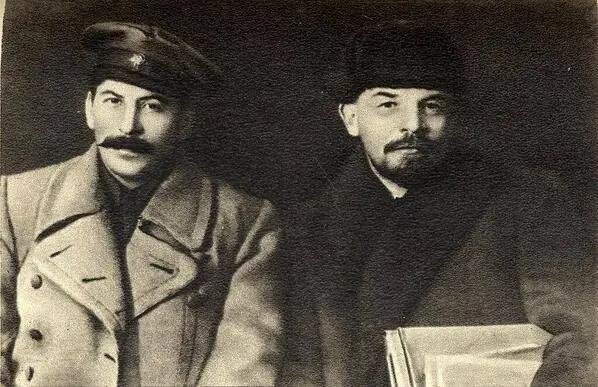 Lenin and Stalin at the 7th Congress of the RCP (b)