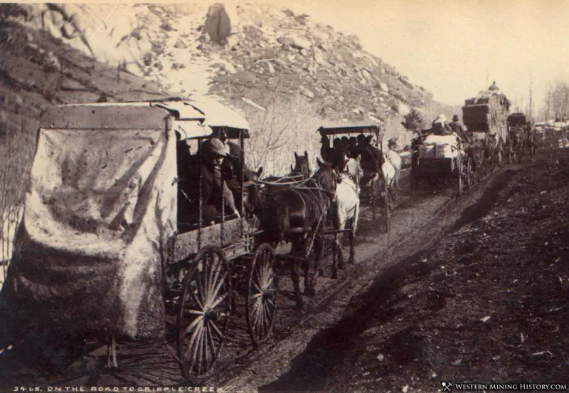 Stagecoaches and freight wagons on the road