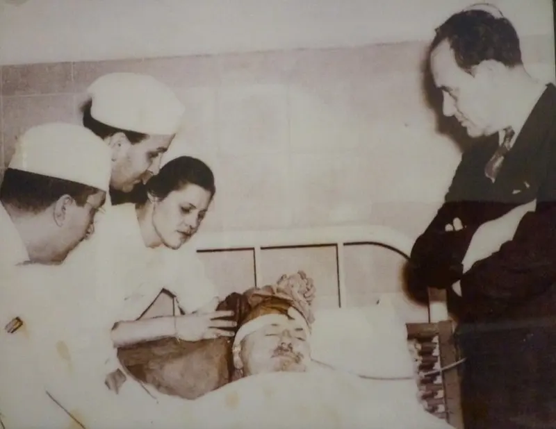 Leon Trotsky in a hospital in  Mexico City