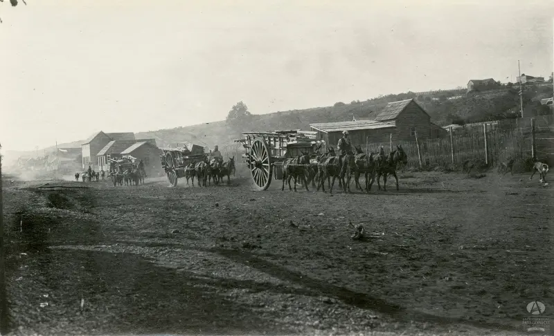 Vista de una tropa de carros.