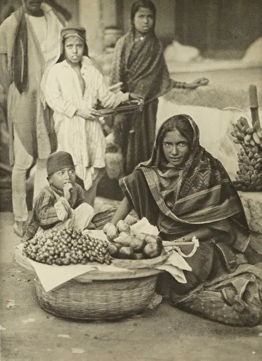 Fruit seller and her children