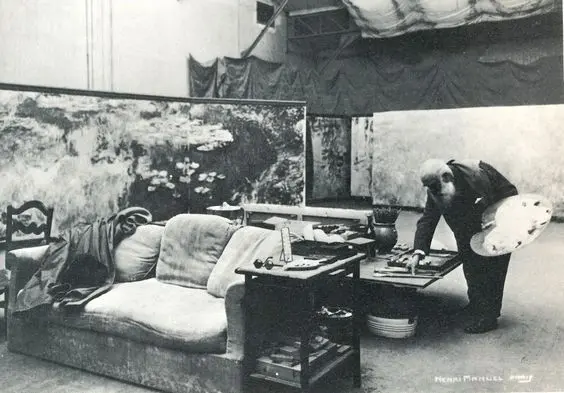 Monet at work in the large studio at his Giverny home