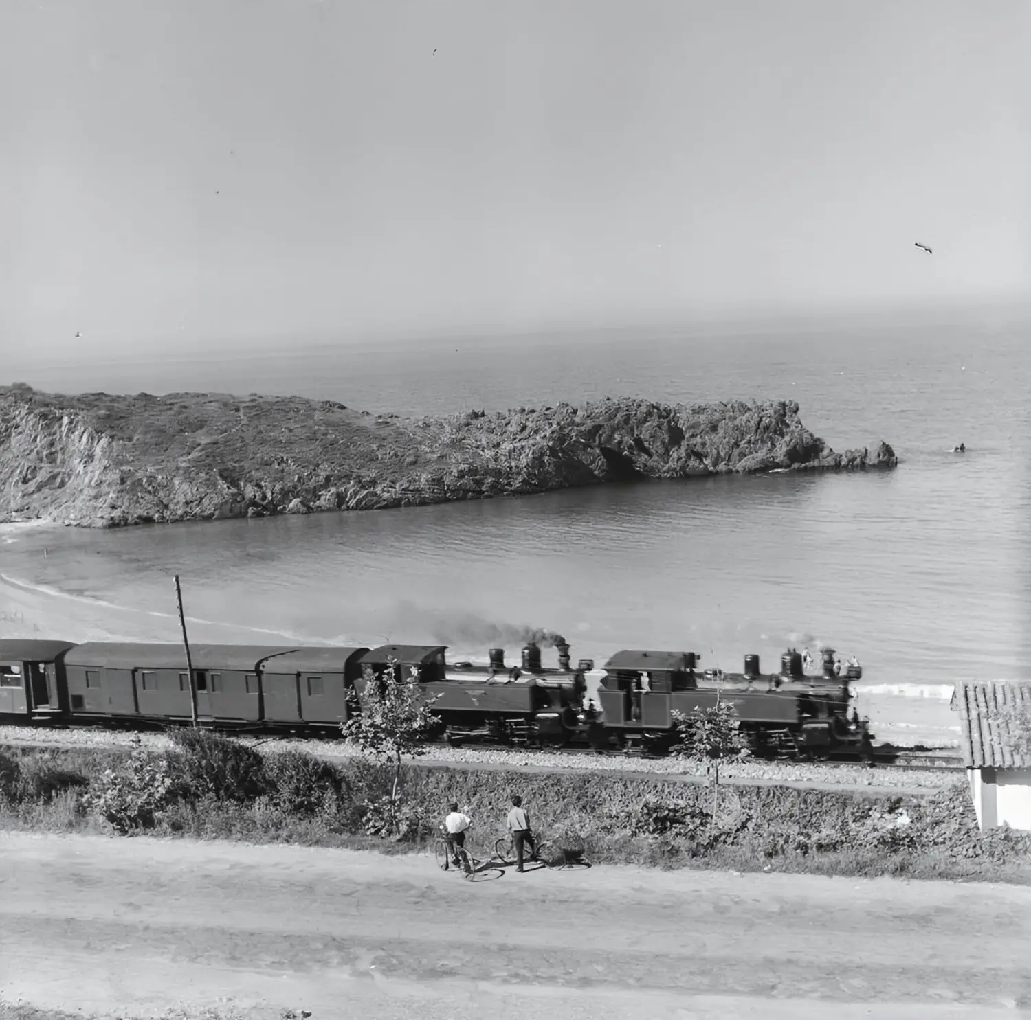  Tren pasando junto al mar