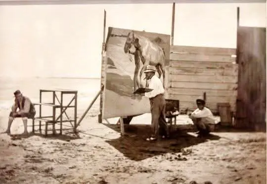Joaquín Sorolla pintando 