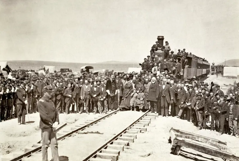 Officers of the Union Pacific Railroad at the laying of the last rail