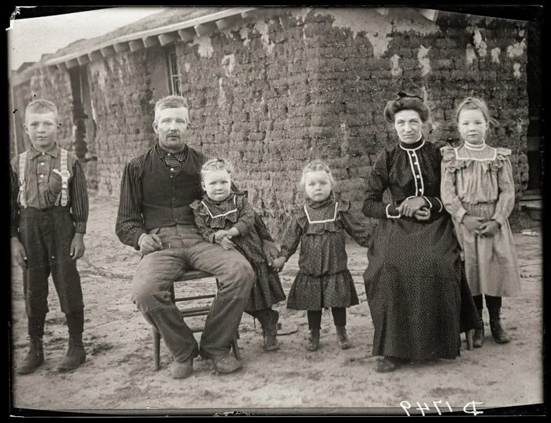 A homesteader and his family.