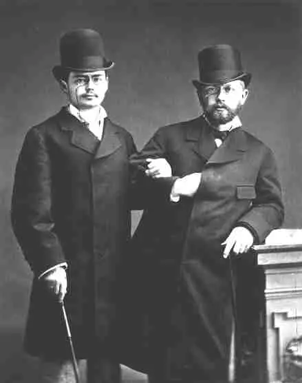Iosif Kotek (left) and Tchaikovsky (right)