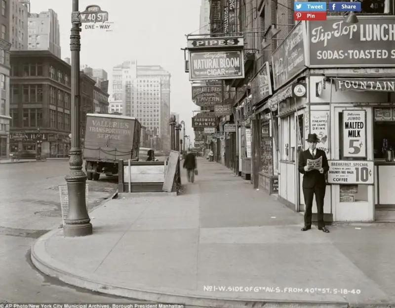 Corner of Sixth Avenue and 40th Street in Manhattan