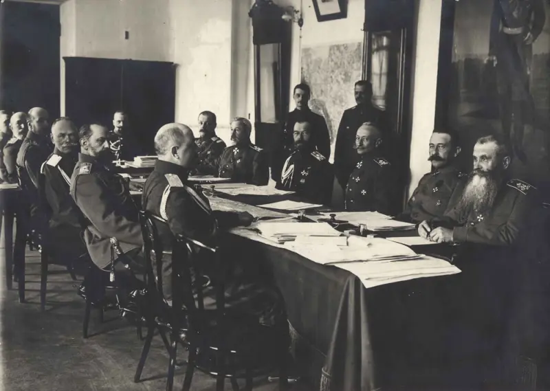 Nicholas II with members of the Stavka