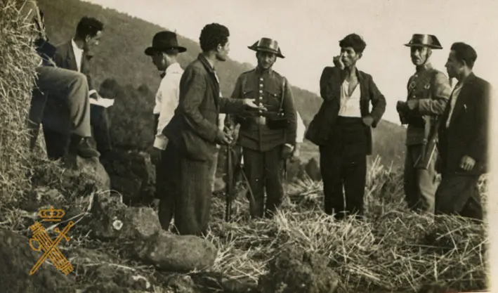 Recreación de detención en el norte de La Palma.
