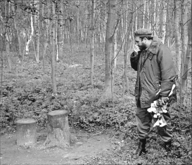 Fidel Castro Inspecting Lenin's Hut
