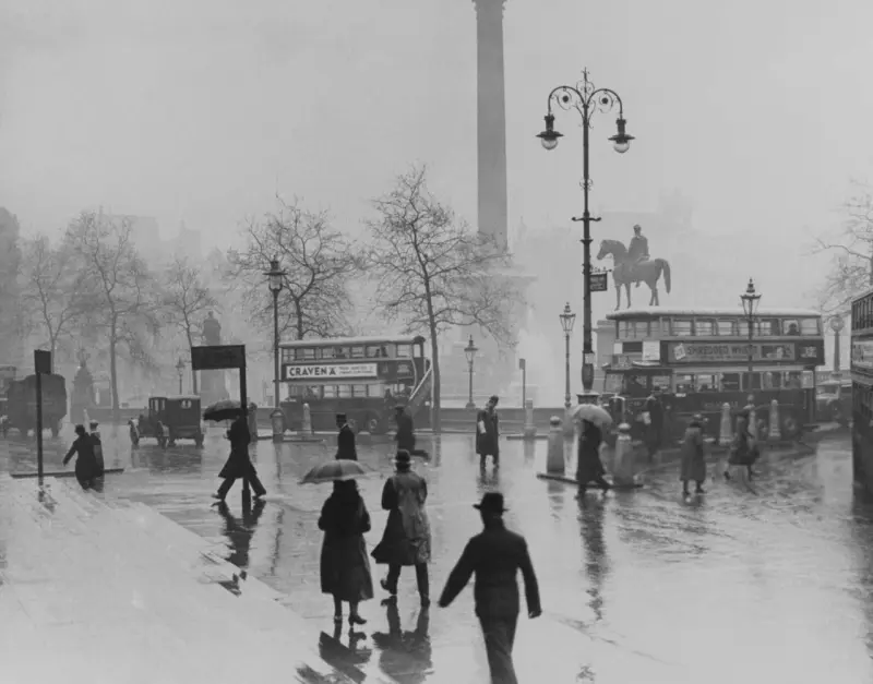 Raining in Trafalgar Square