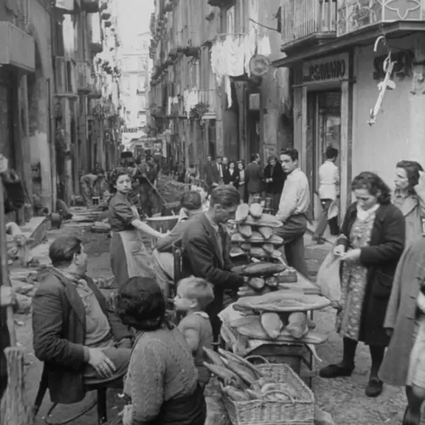 Customers buying bread