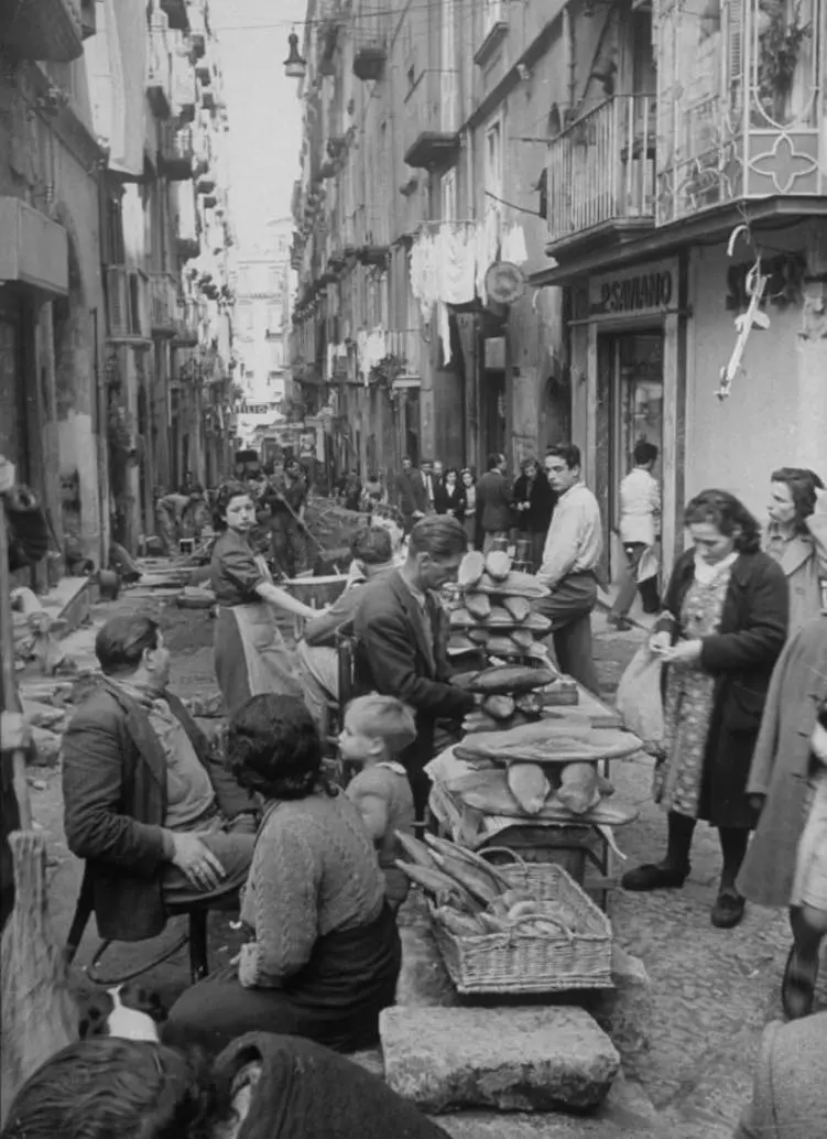 Customers buying bread
