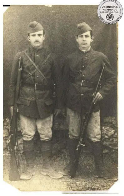 Residents of Wagif village (Cilicia) Legions: Movses and Adam Martirosyan in 1916 Port Said