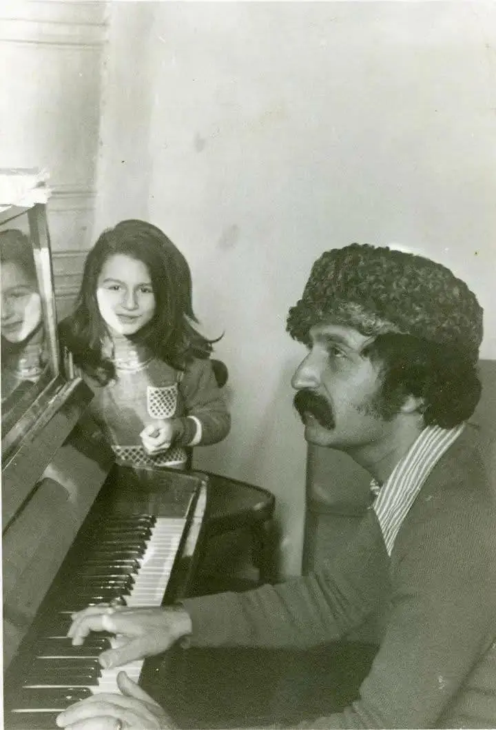 Vagif Mustafazade with his daughter