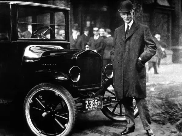 Henry Ford with Model-T car.