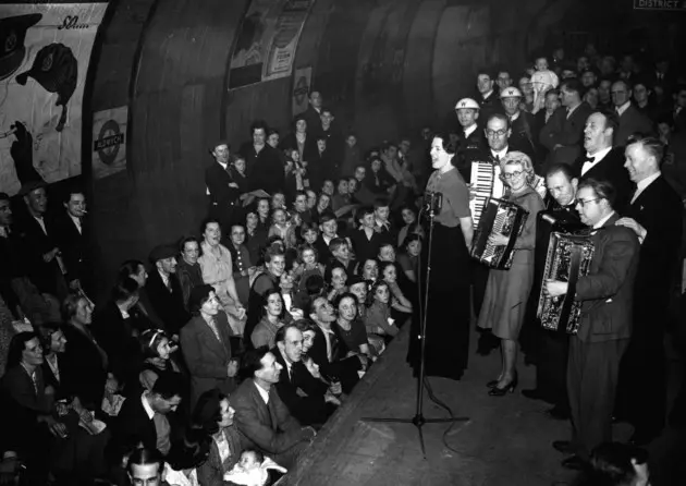 ENSA concert party in Aldwych Underground Station