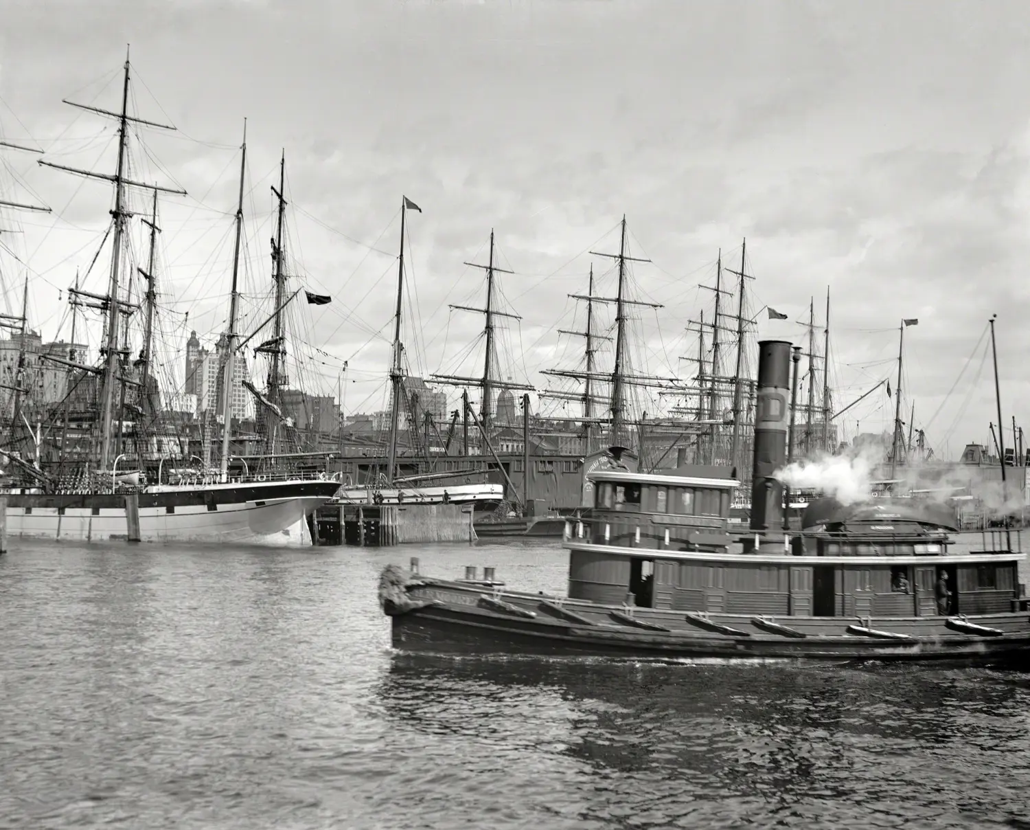 Shipping at East River docks.