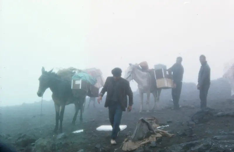 Primeros campamentos en el Roque de Los Muchachos.