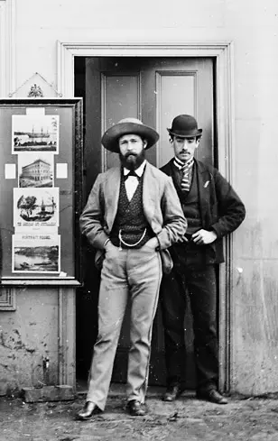 Charles Bayliss (left) and Henshaw Clarke, outside A & A Photographic Company premises
