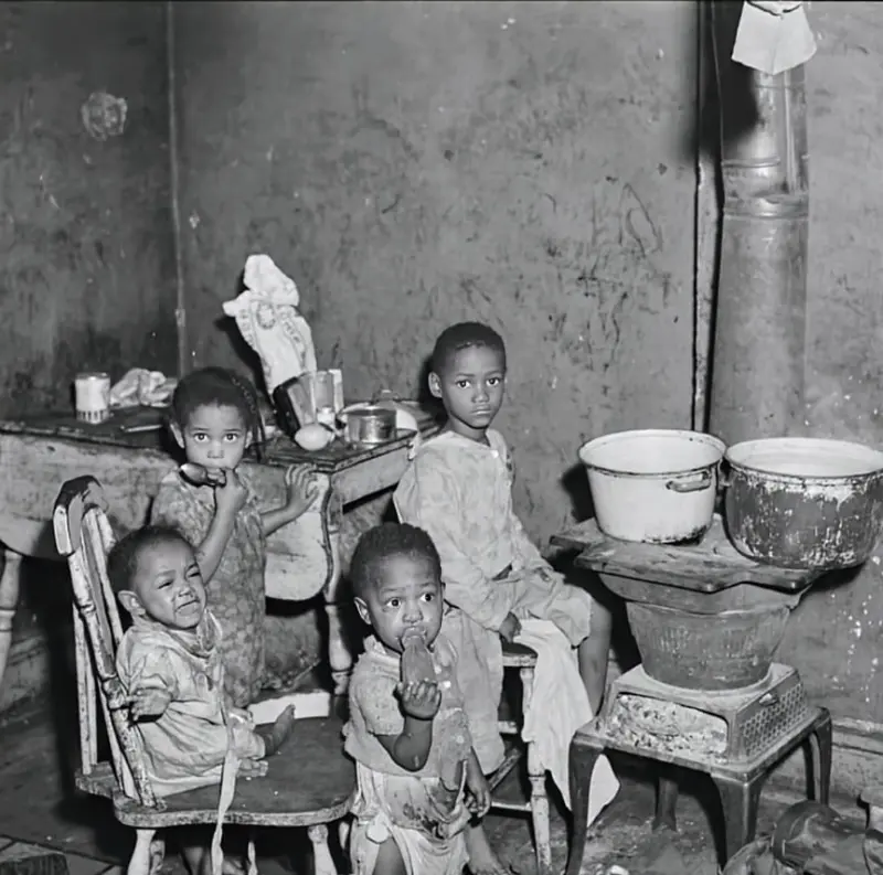 Children living in two-room apartment.