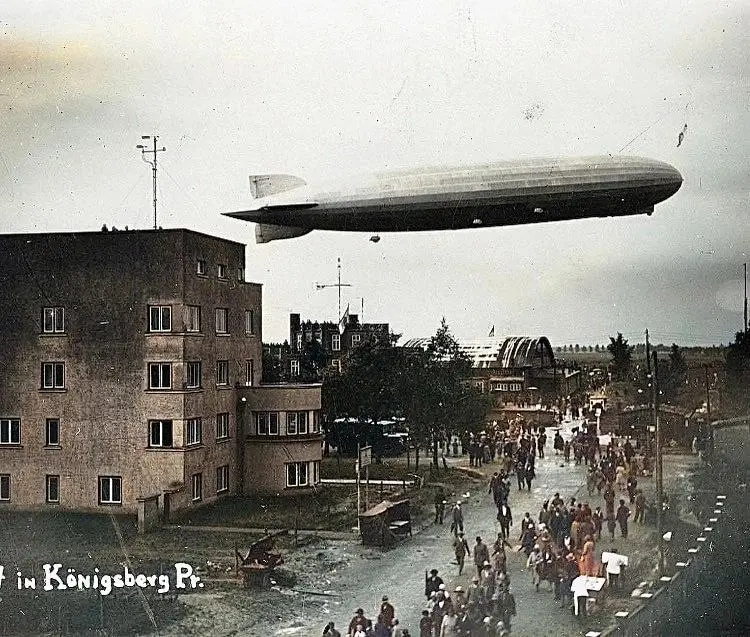 Zeppelin Airship Over Devau Airport