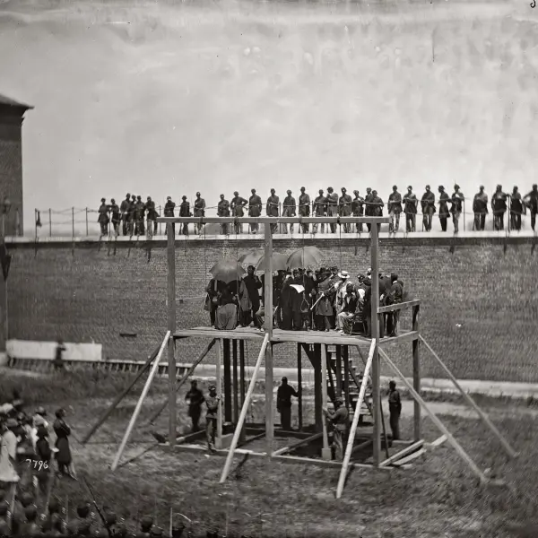Lincoln assassination conspirators on the scaffold