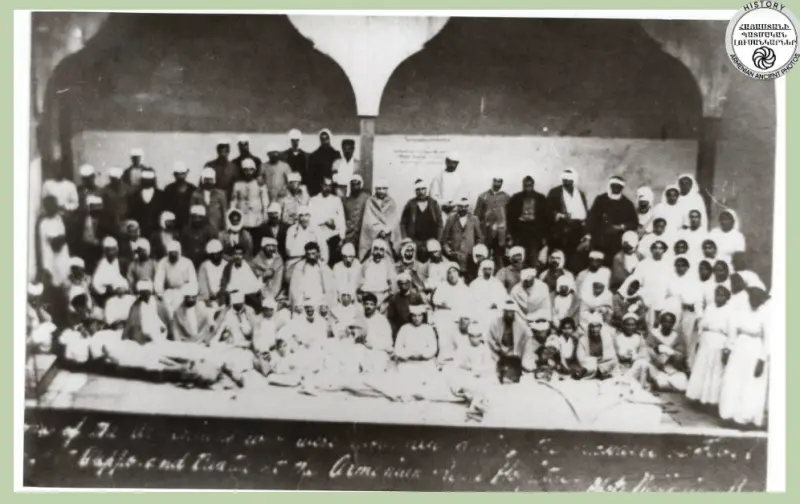 Wounded Armenians attacked by Turks in Aleppo