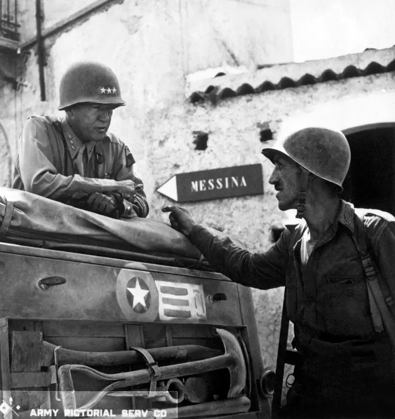 Lieutenant General George S. Patton and Lieutenant Colonel Lyle Bernard