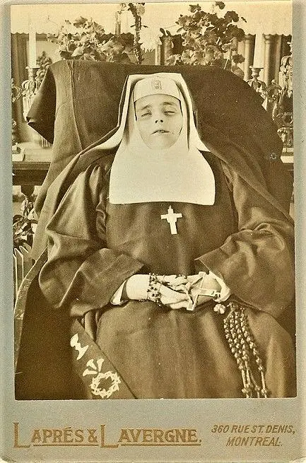 A Canadian cabinet card of a deceased nun.