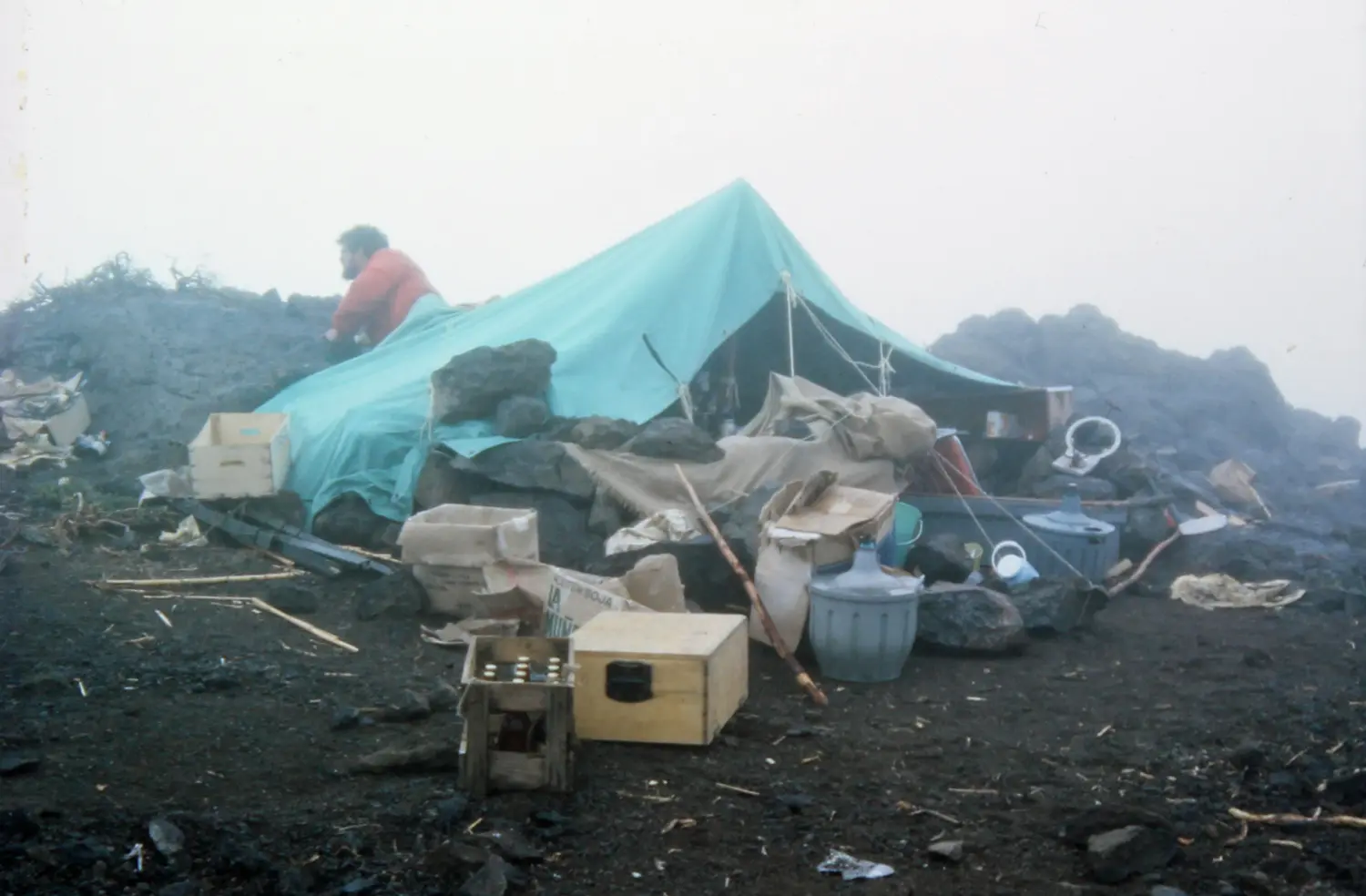 Primeros campamentos en el Roque de Los Muchachos.