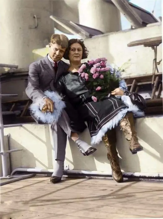 S. A. Yesenin and Isadora Duncan upon arrival