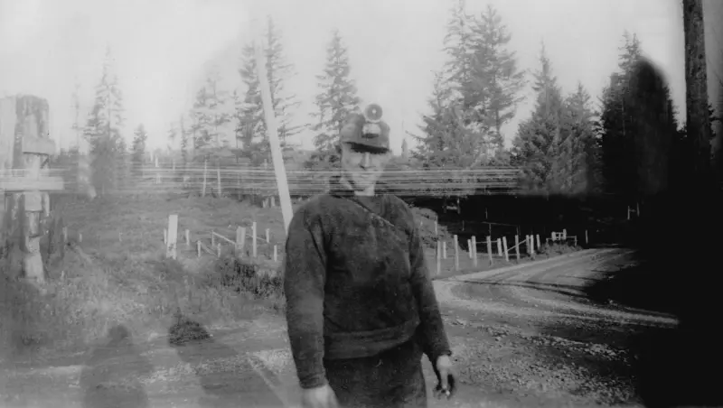 Johnny Blosl is shown after work 