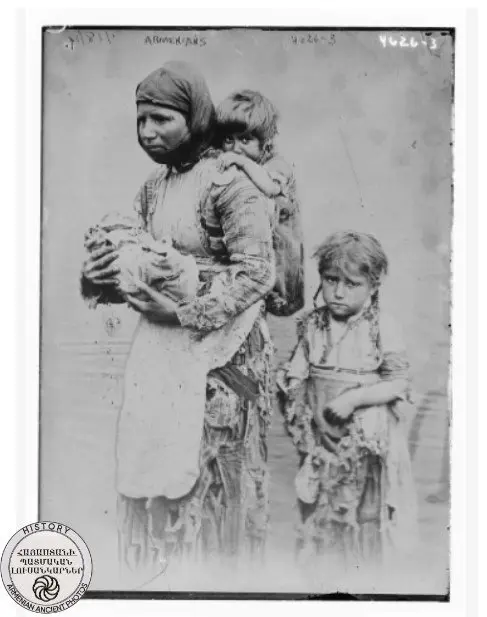 A poor, widowed Armenian woman and her two children