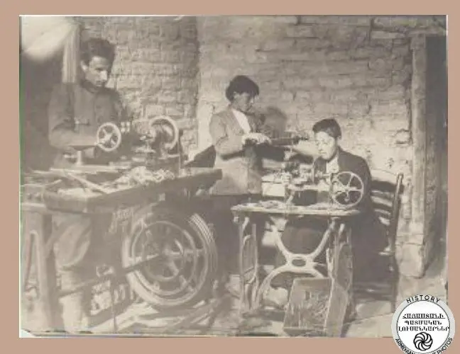 Monks working in a weapons workshop during Van's self-defense days