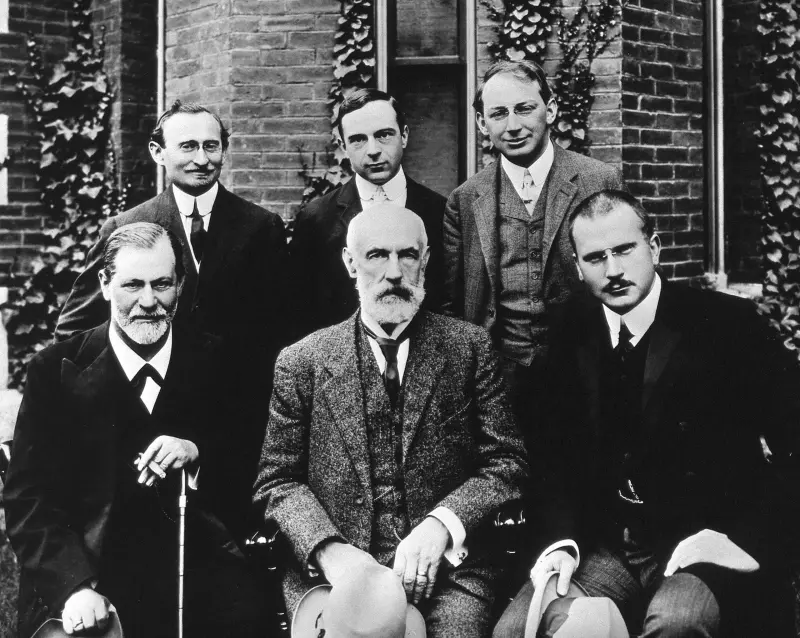 Hall, Freud, Jung in front of Clark