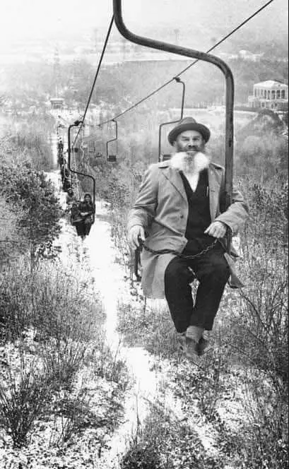 Man on Cable Car in Nalchik