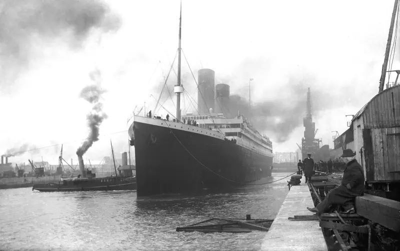 Titanic at Southampton docks, prior to departure