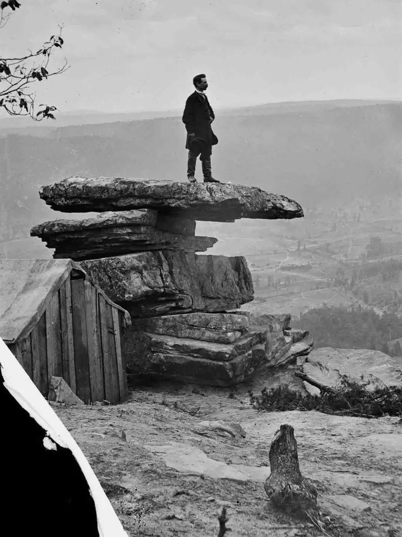A dapper man in Umbrella Rock
