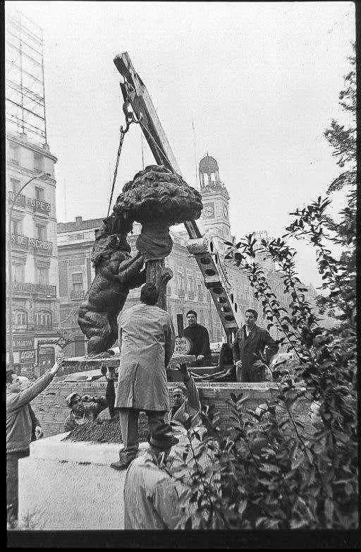 Colocando el Oso y el Madroño
