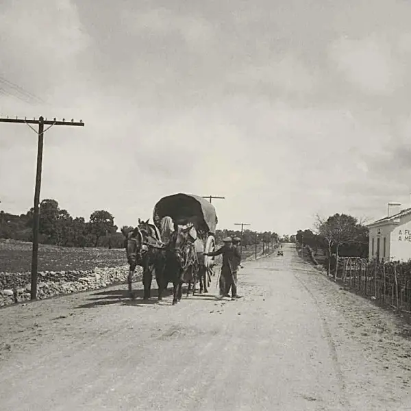 Hombres con un carro cargado