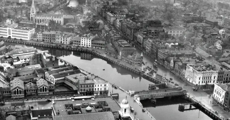 An ariel view of the city centre